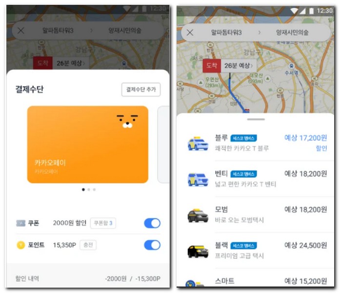 카카오택시 승객용 앱 설치하기