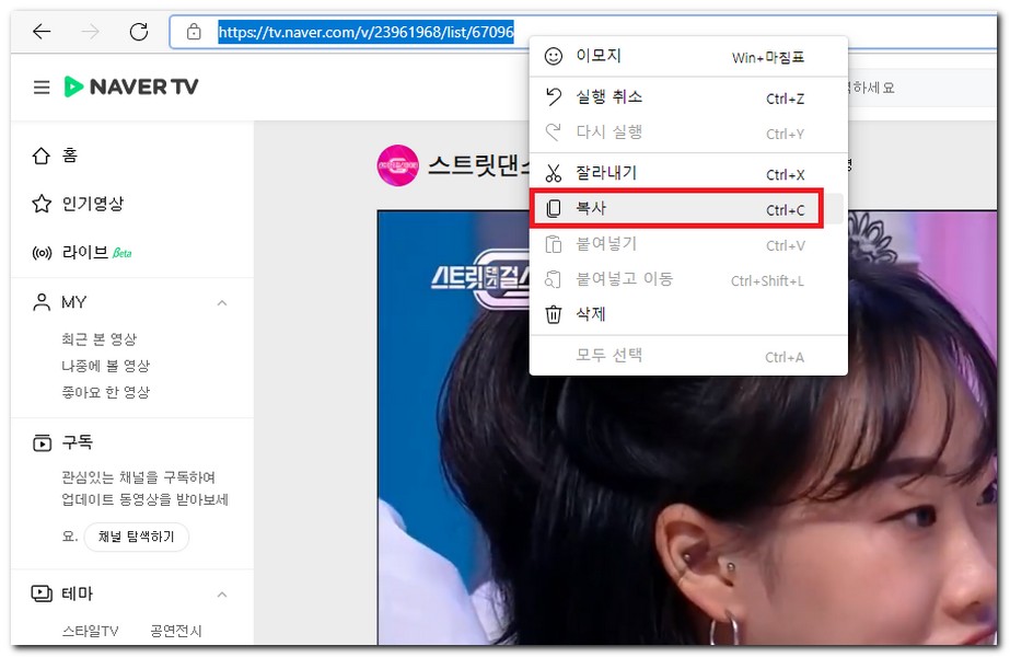 PC에서 네이버 동영상 다운로드받기