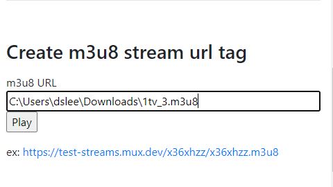 m3u8 플레이어 실행하기