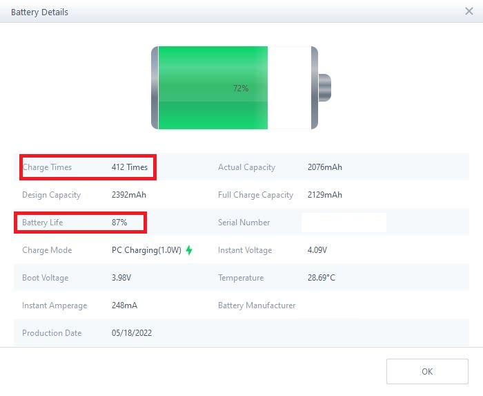 3uTools 배터리 효율 성능 사이클 횟수 확인 방법