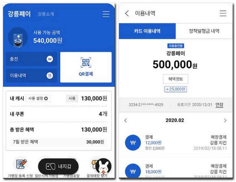 강릉페이 앱 설치 카드 신청 잔액조회 사용방법
