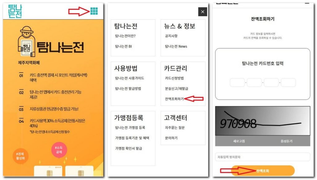 탐나는전 잔액확인 조회 사용내역 보는 방법
