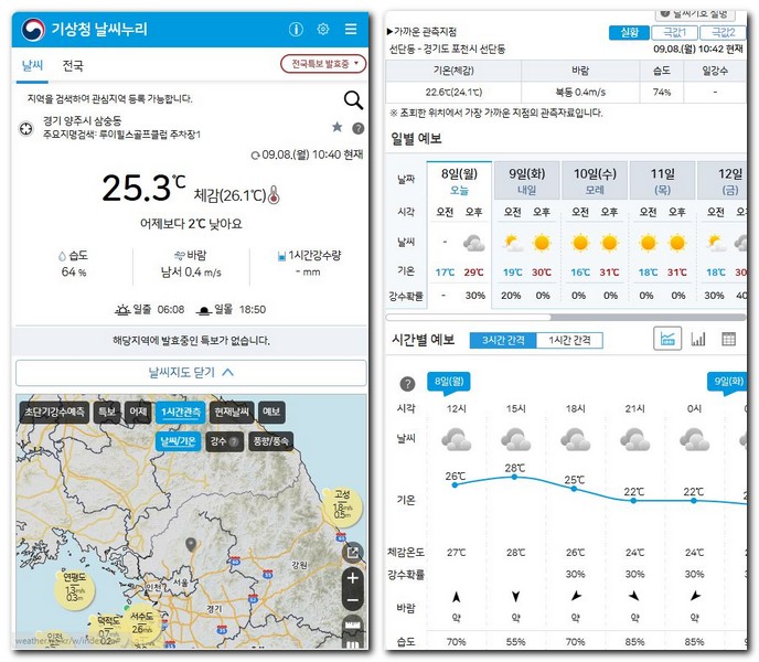 루이힐스 파3 날씨 주간날씨예보까지 보는 방법