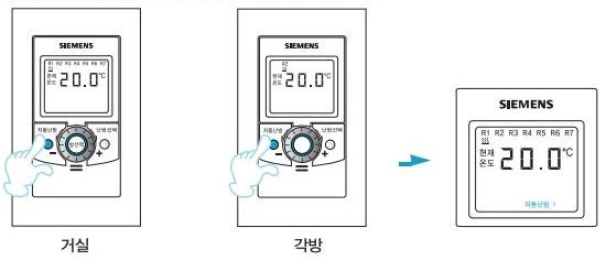 지멘스 보일러 RDE92 RDE91 온도조절기 사용방법