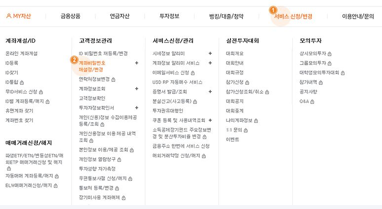 미래에셋증권 비밀번호 5회 오류 찾기 재등록 방법