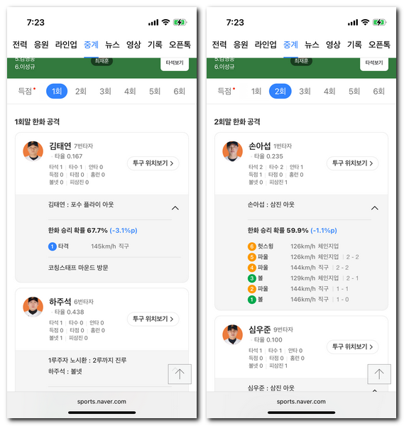야구 문자중계 실시간 보는법